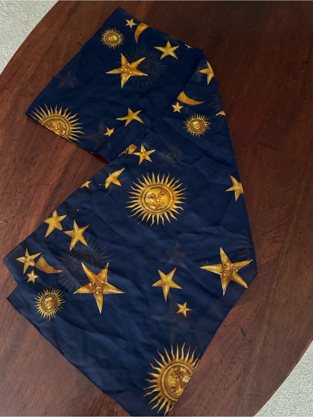 Glentex vintage Celestial oblong, rectangular scarf